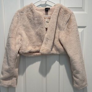 Windsor Blush Faux Fur Cropped Jacket
